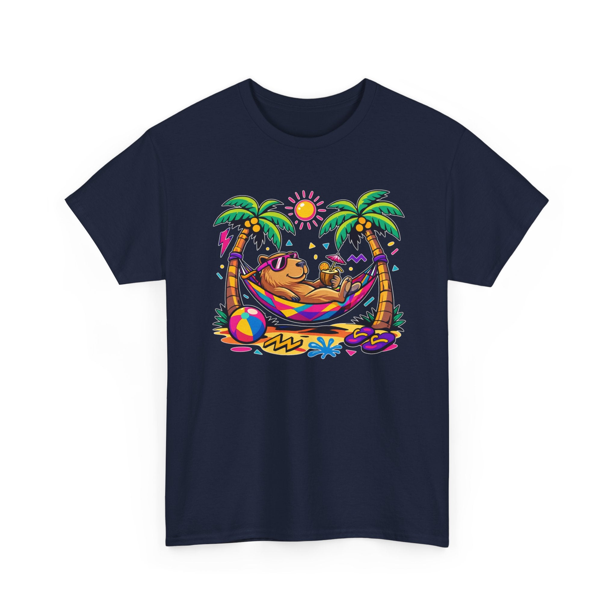 Beach Capybara Hammock T‑Shirt — Tropical Summer Vibes Graphic Tee