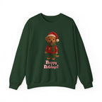 Crewneck Sweatshirt — Cute Puppy in Santa Outfit “Happy Holidays!” Christmas Sweater