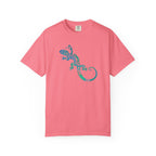 Tribal Lizard Graphic Tee — Blue Green Gecko T-Shirt