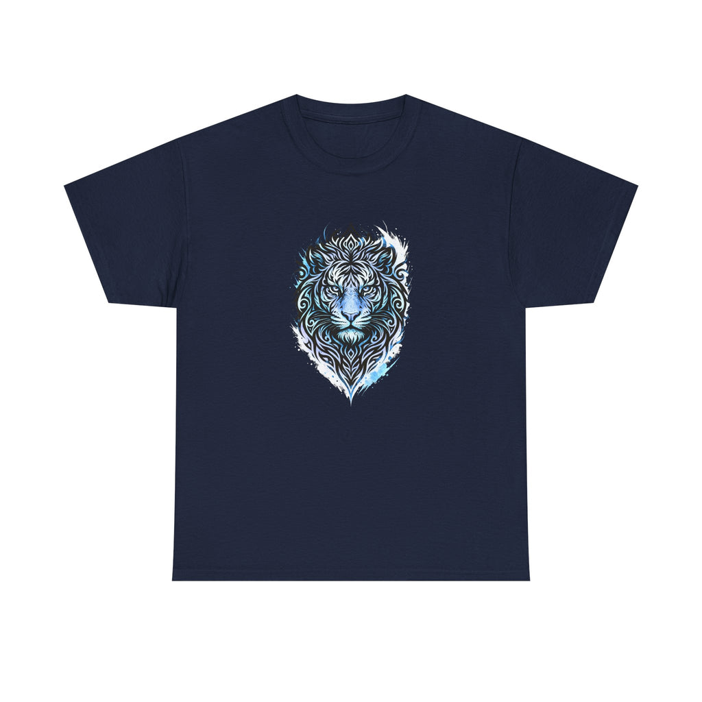 Tiger T-Shirt — Intricate Blue And White Tiger Graphic Tee