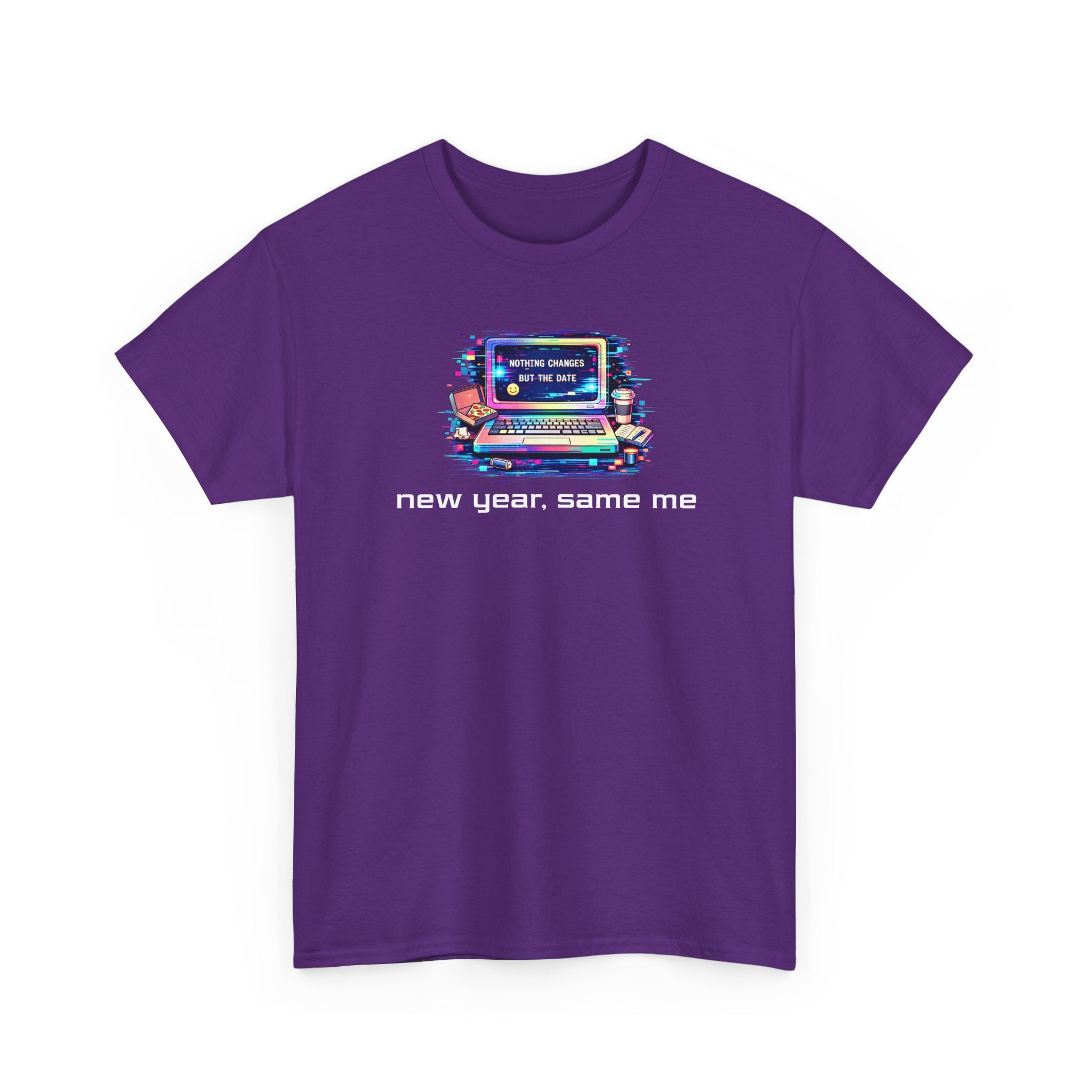 New Year Same Me T‑Shirt — Retro Computer Graphic Tee