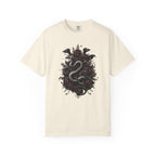 Snake Crest T-Shirt — Gothic Serpent Floral Graphic Tee