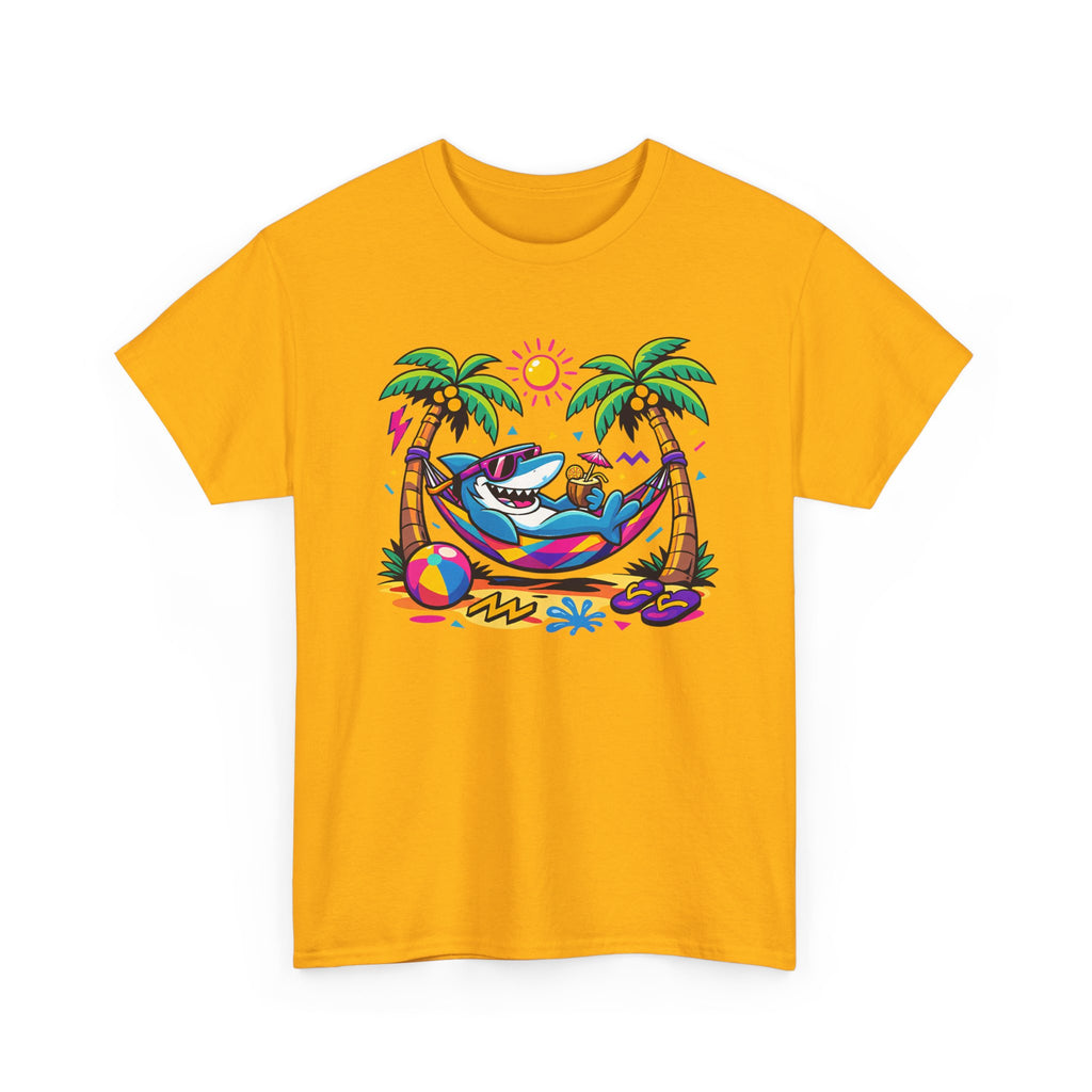 Beach Shark Hammock T‑Shirt — Tropical Summer Vibes Graphic Tee