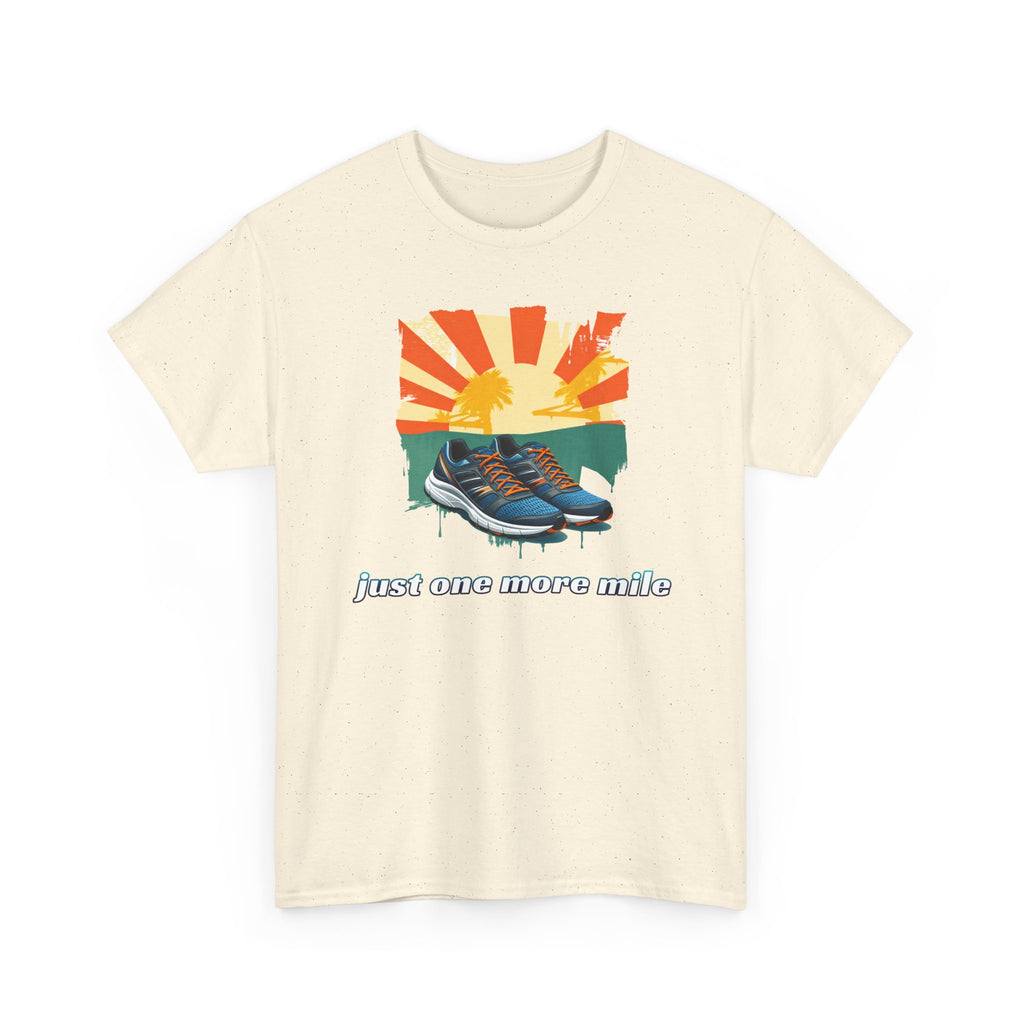 Running Tee — "Just One More Mile" Sunrise Graphic Shirt