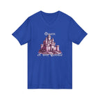 Fairytale Castle V-Neck Tee — 'Queen of My Castle' Vintage Castle Graphic