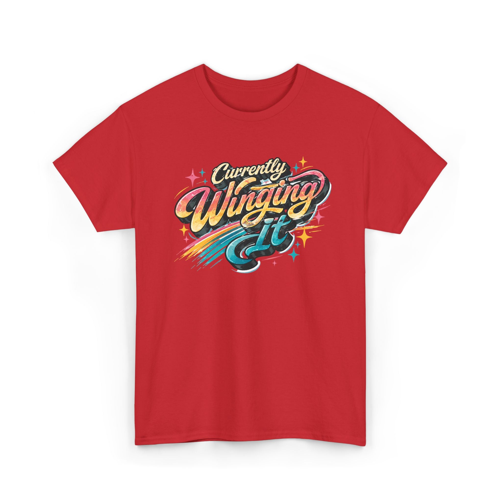 Currently Winging It Graphic Tee — Retro Script Casual Shirt