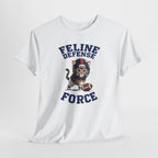 Feline Defense Force T-Shirt — Cute Football Cat Tee for Cat Lovers & Sports Fans
