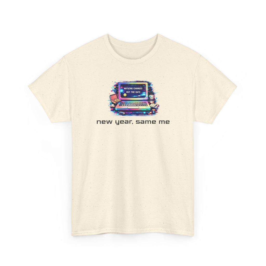 New Year Same Me T‑Shirt — Retro Computer Graphic Tee