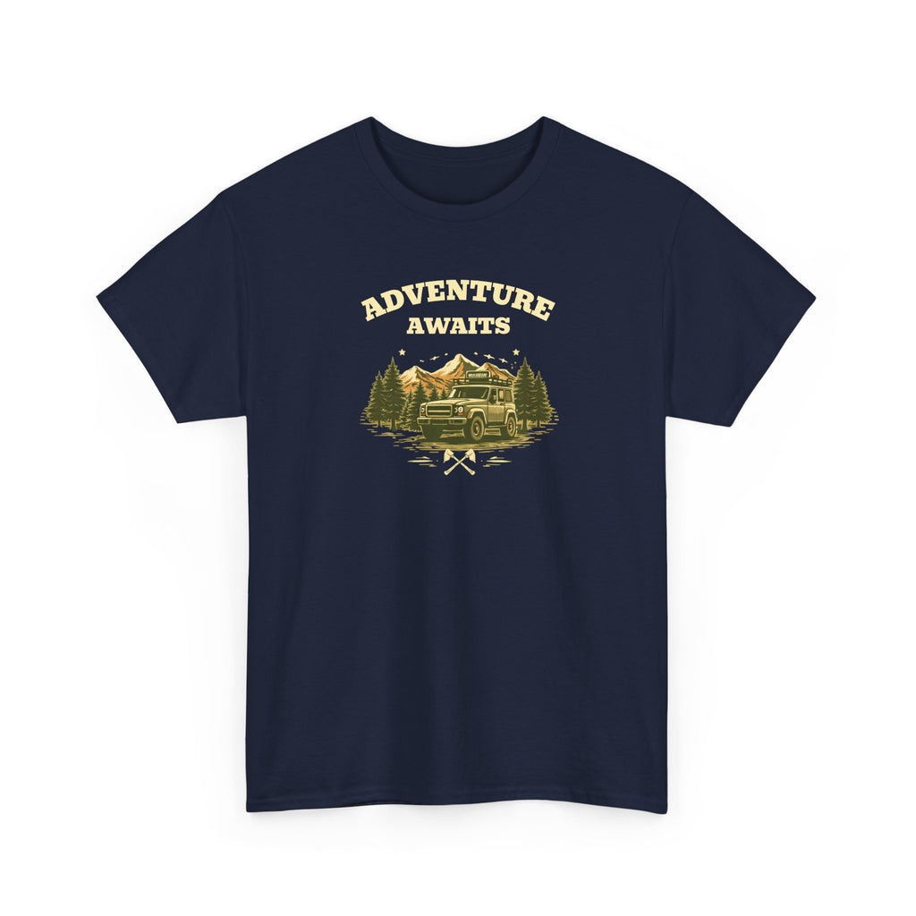 Adventure Awaits T‑Shirt — Vintage Camper Outdoor Graphic Tee