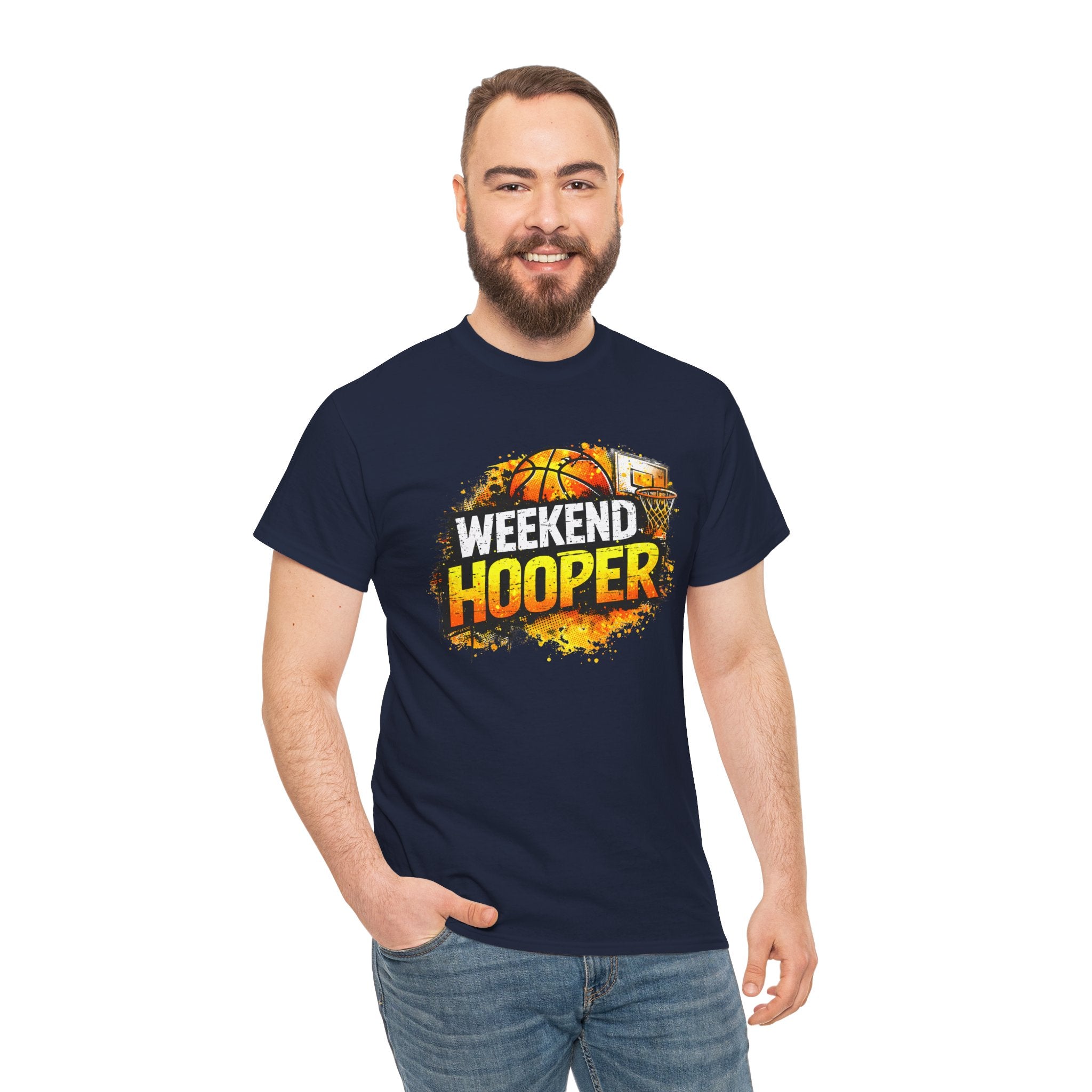 Weekend Hooper Basketball T‑Shirt — Retro Court Graphic Tee for Players & Fans