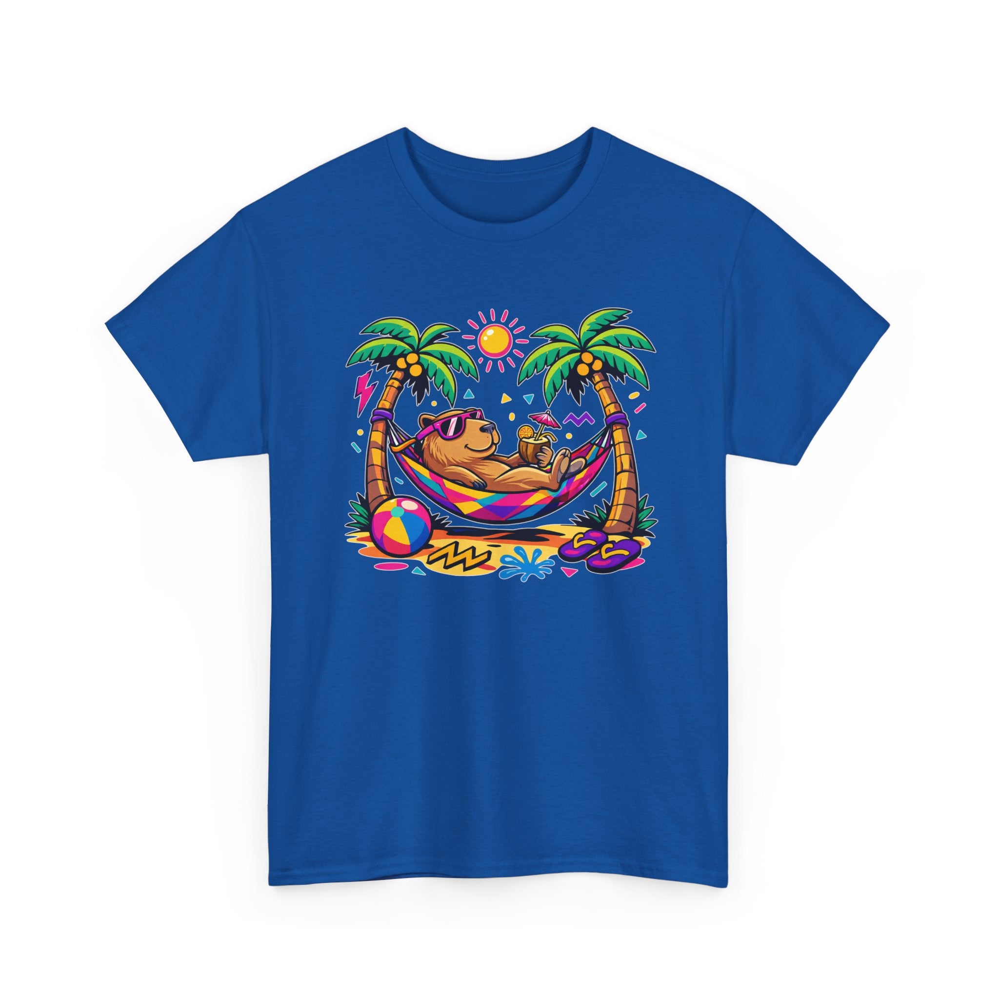 Beach Capybara Hammock T‑Shirt — Tropical Summer Vibes Graphic Tee