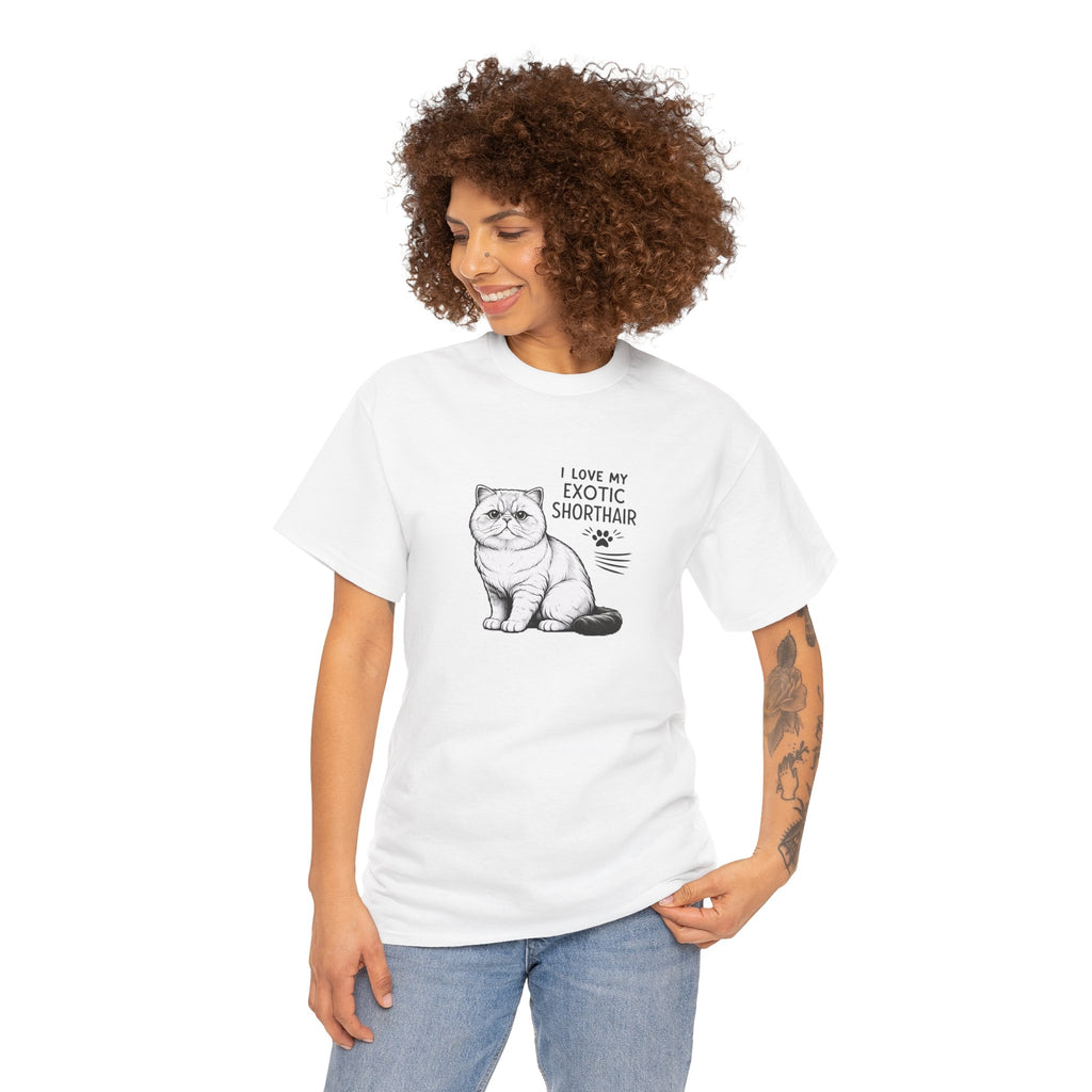 Exotic Shorthair Cat T-Shirt — "I Love My Exotic Shorthair" Cat Lover Tee
