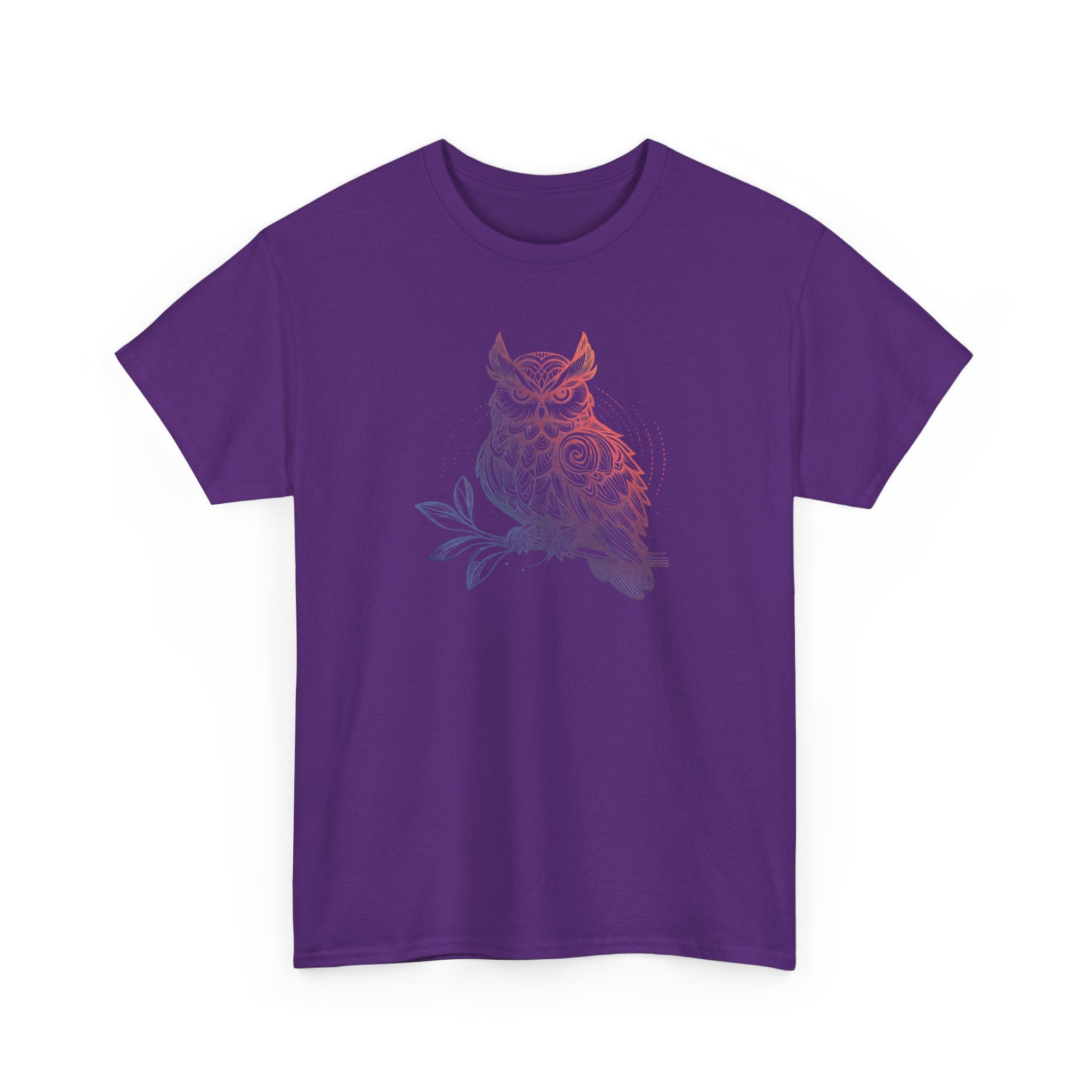 Owl Sketch Tee – Delicate Floral Line Art Graphic T-Shirt