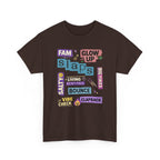 Gen Z Graphic Tee — Trendy Sticker-Style Words Design