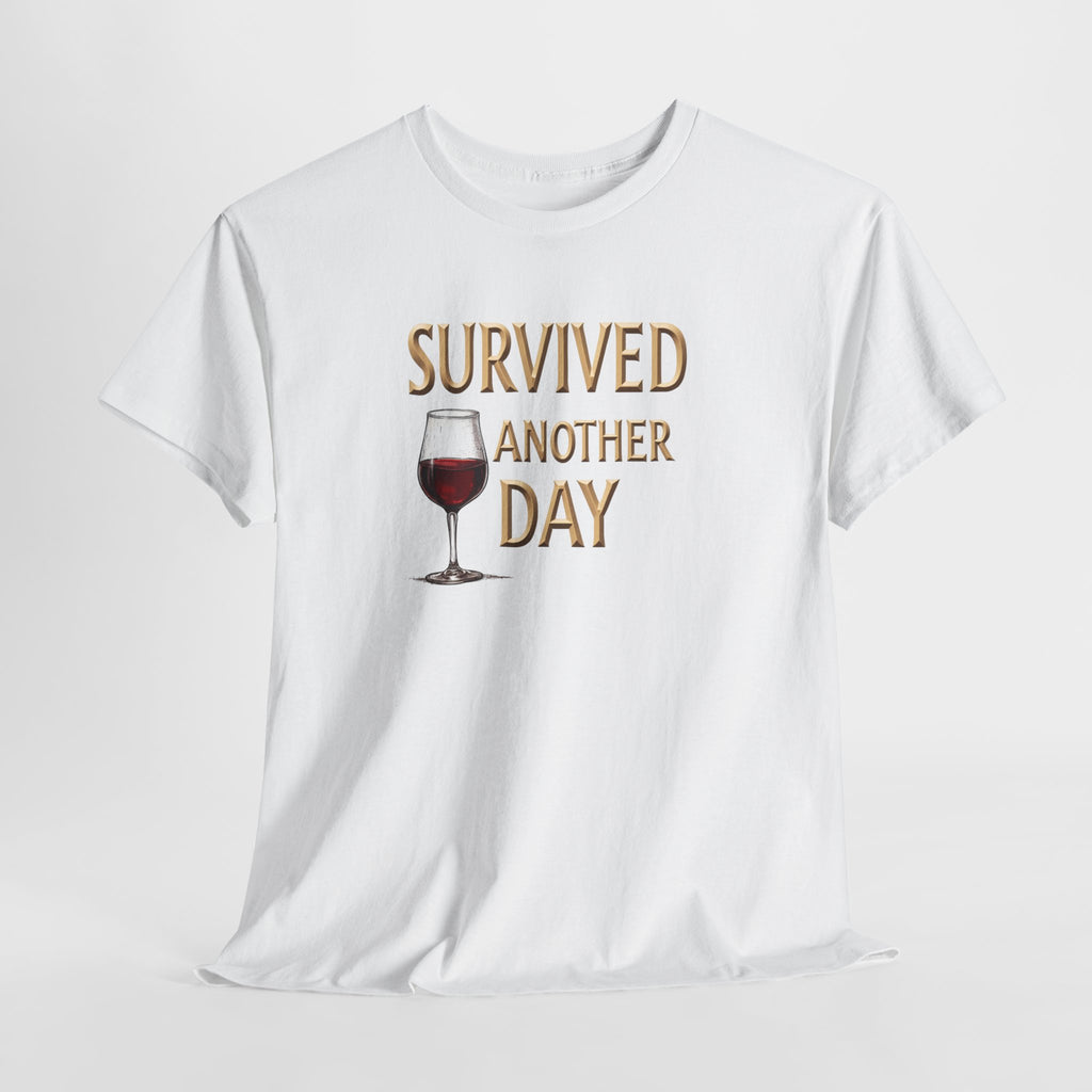 Survived Another Day Wine T-Shirt — Funny Wine Lover Tee