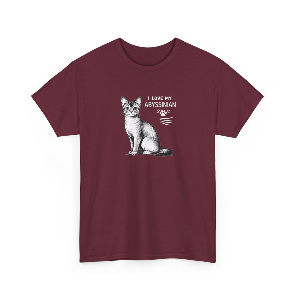 Abyssinian Cat T‑Shirt – "I Love My Abyssinian" Graphic Tee