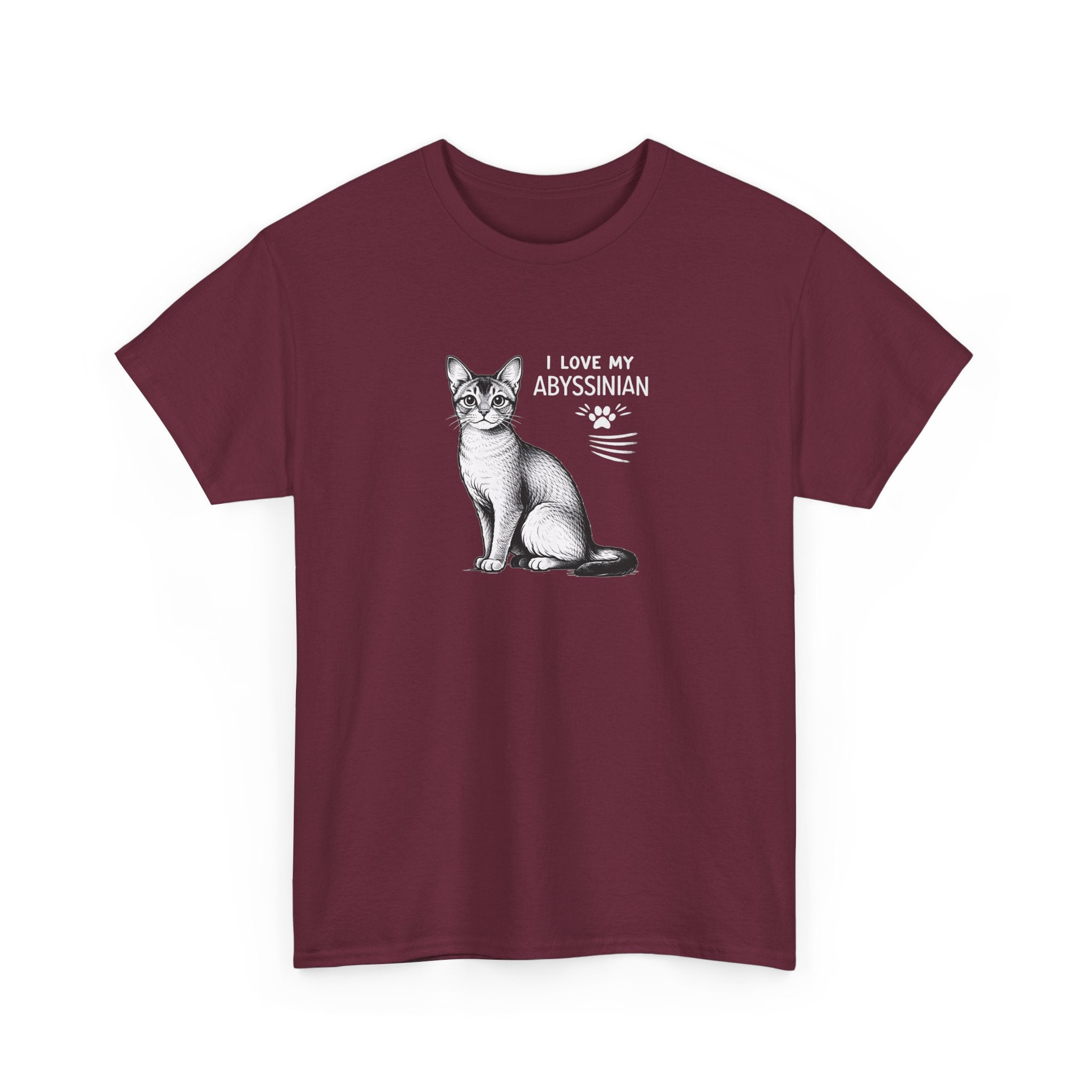 Abyssinian Cat T‑Shirt – "I Love My Abyssinian" Graphic Tee