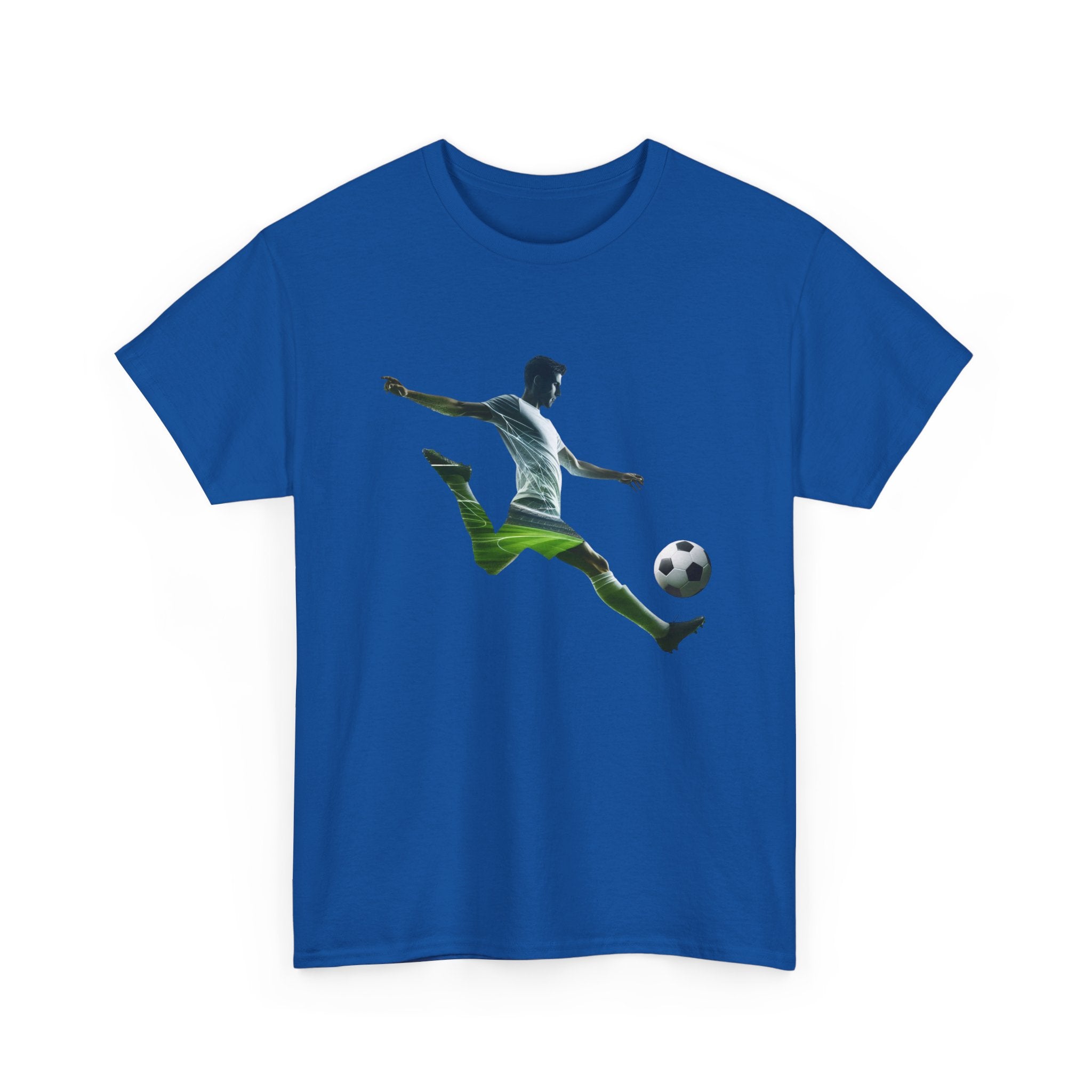 Soccer Player Silhouette Tee - Football Kick Graphic T-Shirt