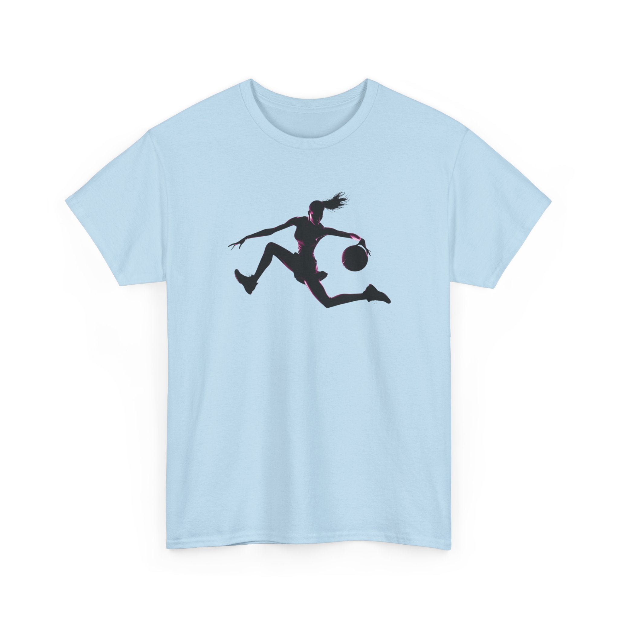 Basketball Player Silhouette T-Shirt — Dynamic Graphic Tee for Basketball Fans