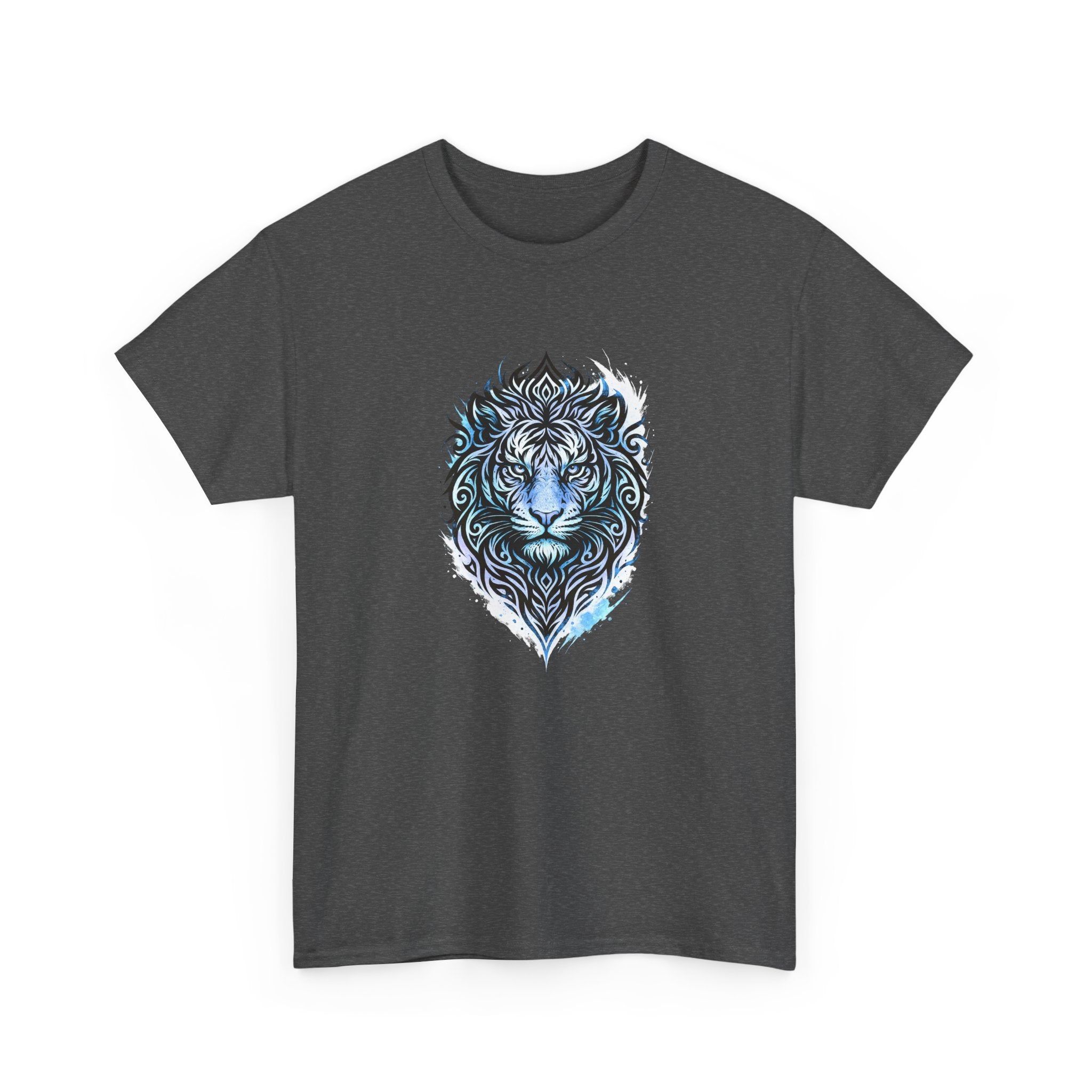 Tiger T-Shirt — Intricate Blue And White Tiger Graphic Tee