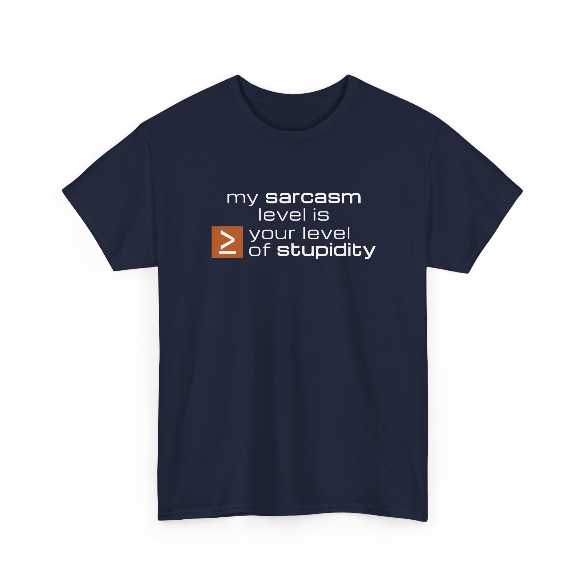 Sarcastic Humor T‑Shirt - My Sarcasm Level Is Greater Than Equal To Your Level of Stupidity