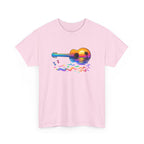 Guitar Sunset T-Shirt — Retro Tropical Sunrise Music Tee