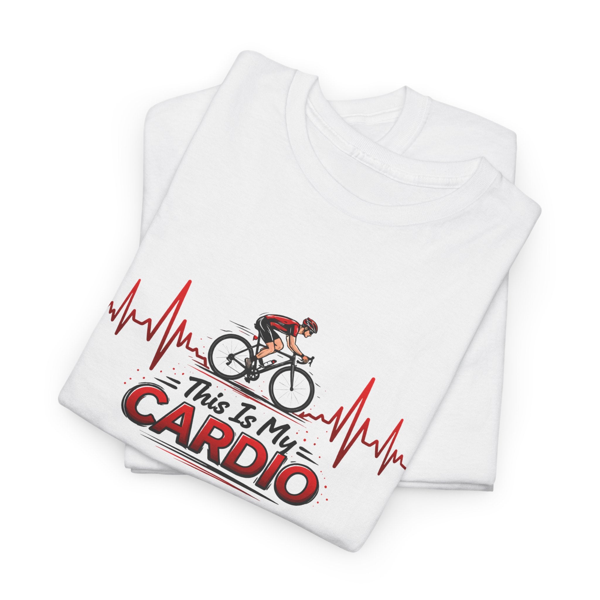 Cycling T‑Shirt — "This Is My Cardio" Bike Heartbeat Tee