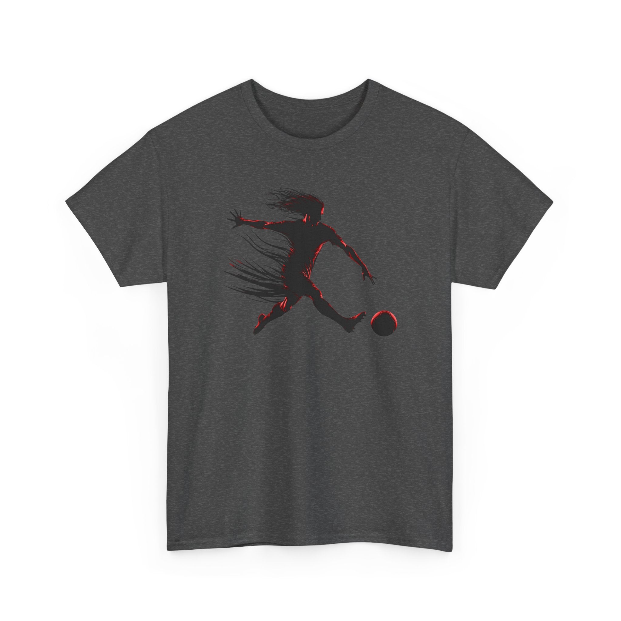 Soccer Player Silhouette T-Shirt — Dynamic Football Player Tee