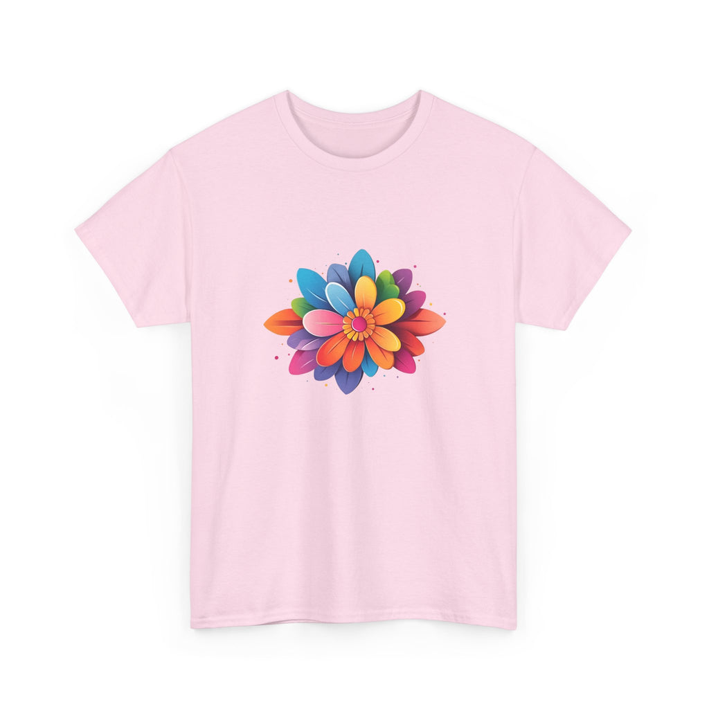 Colorful Layered Flower T-Shirt — Bright Floral Graphic Tee