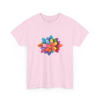Colorful Layered Flower T-Shirt — Bright Floral Graphic Tee