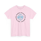 Stay Positive Graphic Tee — 'STAY' Inspirational Badge T‑Shirt