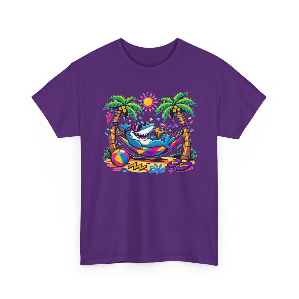 Beach Shark Hammock T‑Shirt — Tropical Summer Vibes Graphic Tee