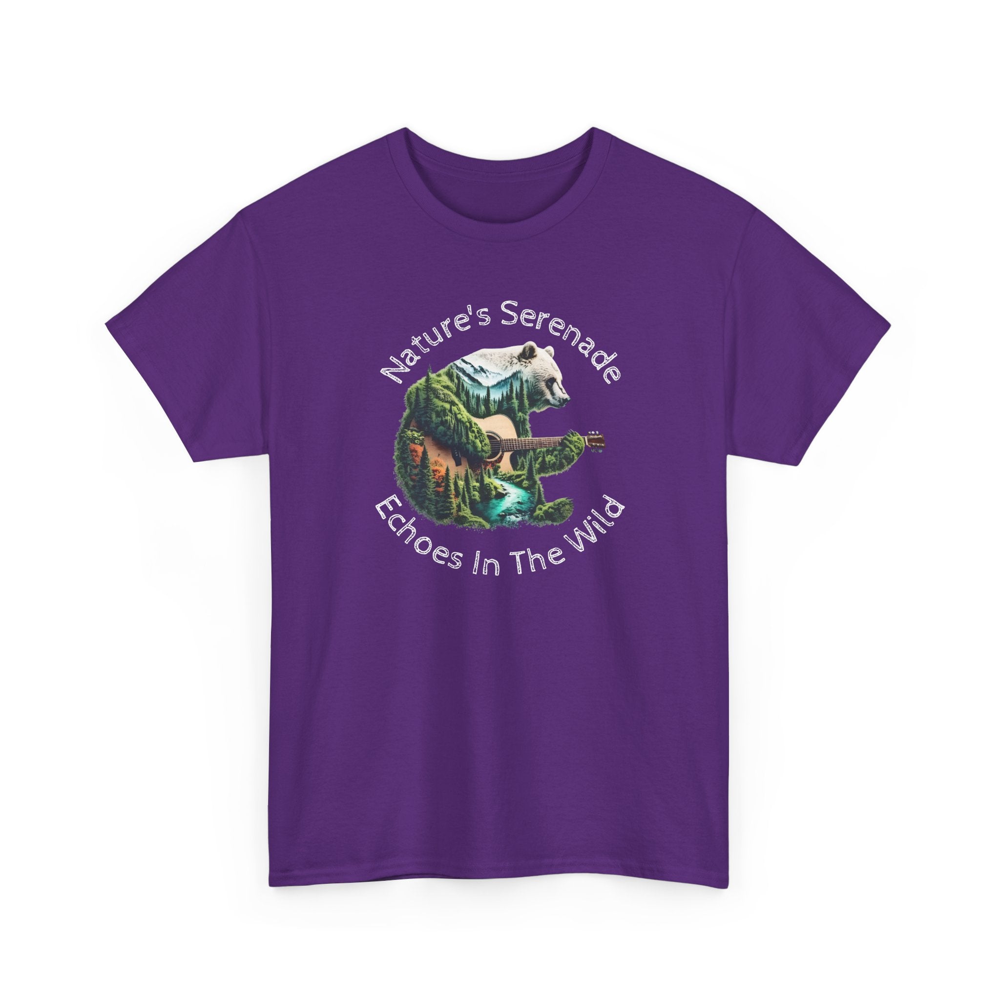Nature’s Serenade T-Shirt — ‘Echoes in the Wild’ Guitar Bear Graphic Tee