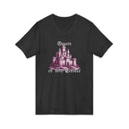 Fairytale Castle V-Neck Tee — 'Queen of My Castle' Vintage Castle Graphic