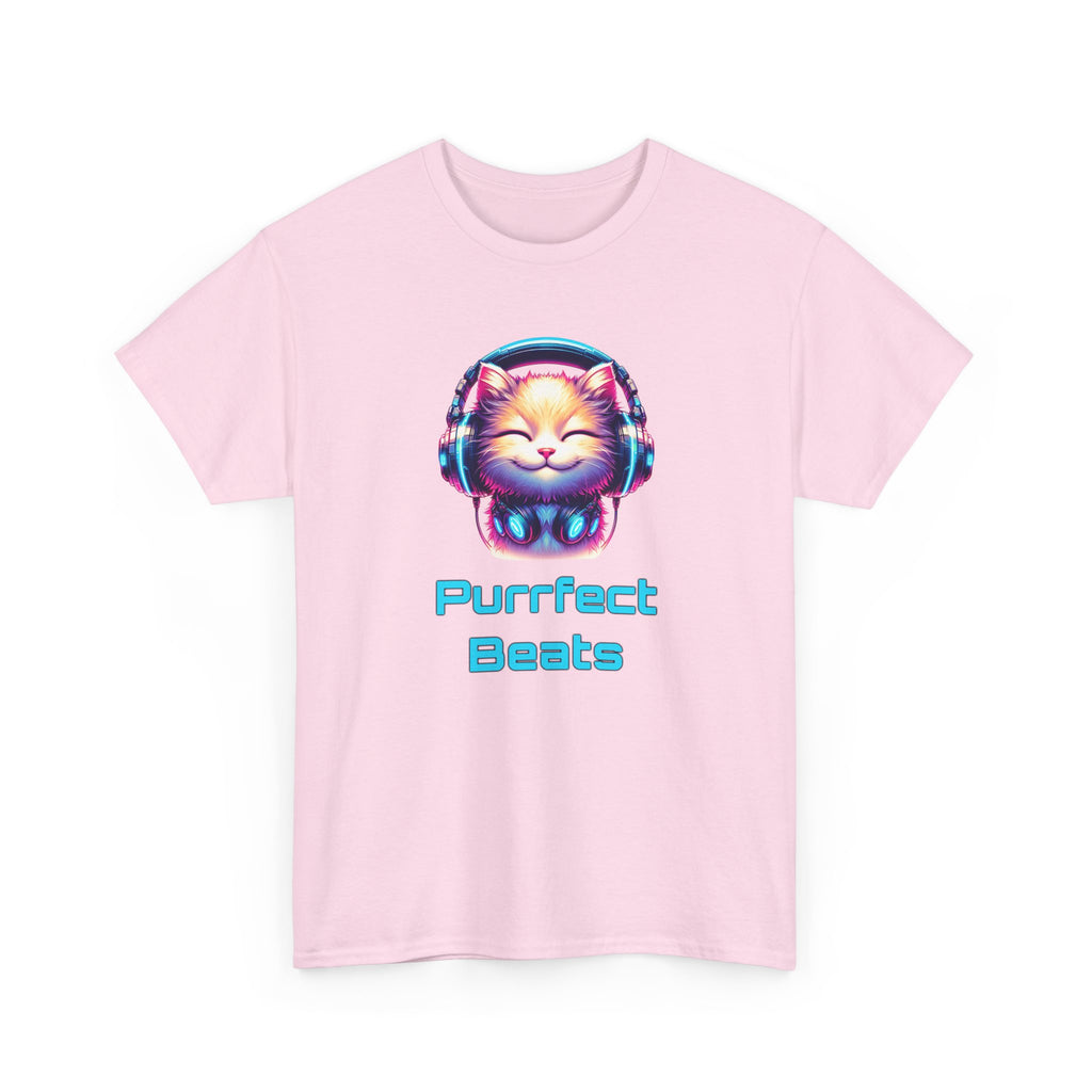 T-Shirt — "Purrfect Beats" Cat DJ Graphic Tee