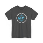 Stay Positive Graphic Tee — 'STAY' Inspirational Badge T‑Shirt