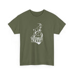Steady Over Steep Mountain Goat T-Shirt — Motivational Hiking Logo Tee