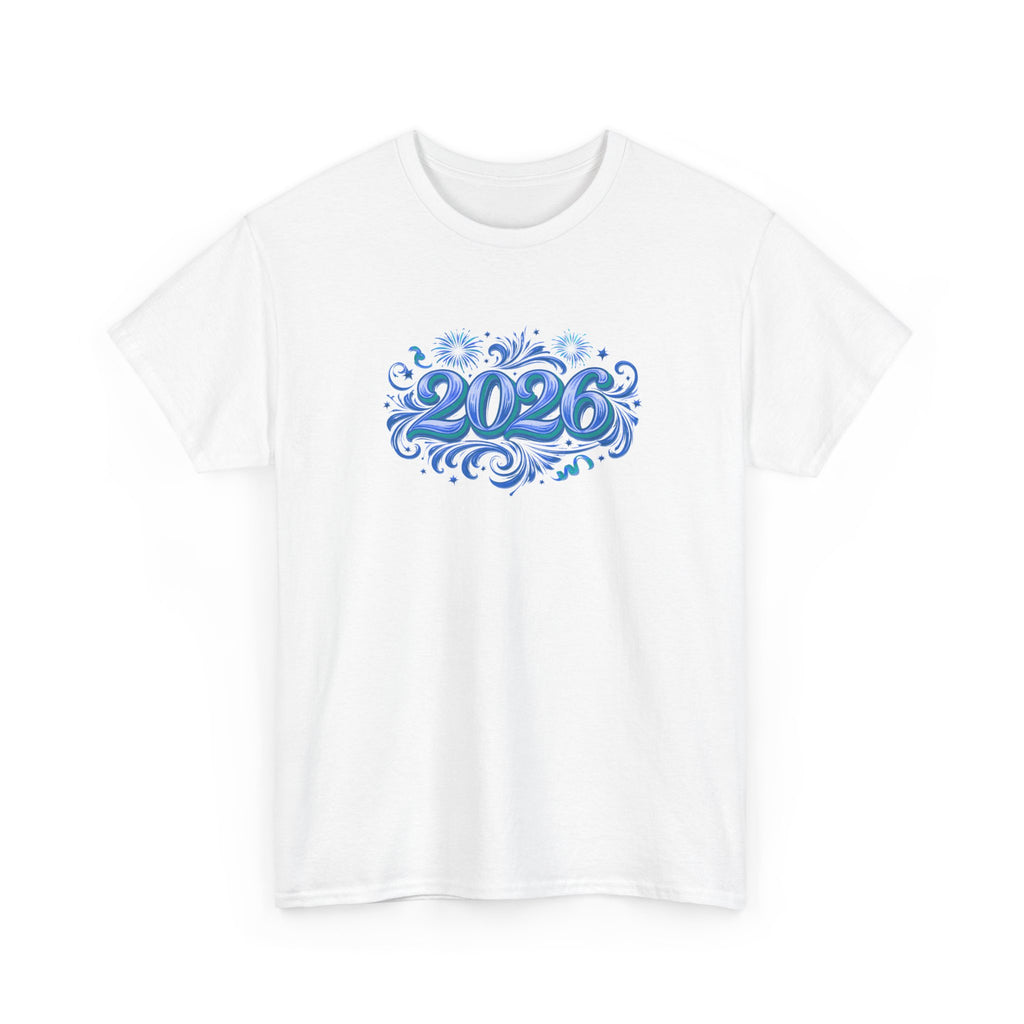 2026 Decorative Script Tee — New Year Celebration T-Shirt