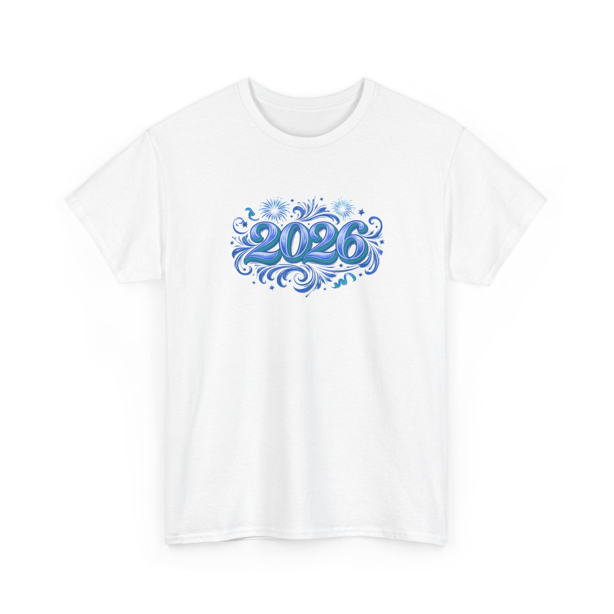 2026 Decorative Script Tee — New Year Celebration T-Shirt