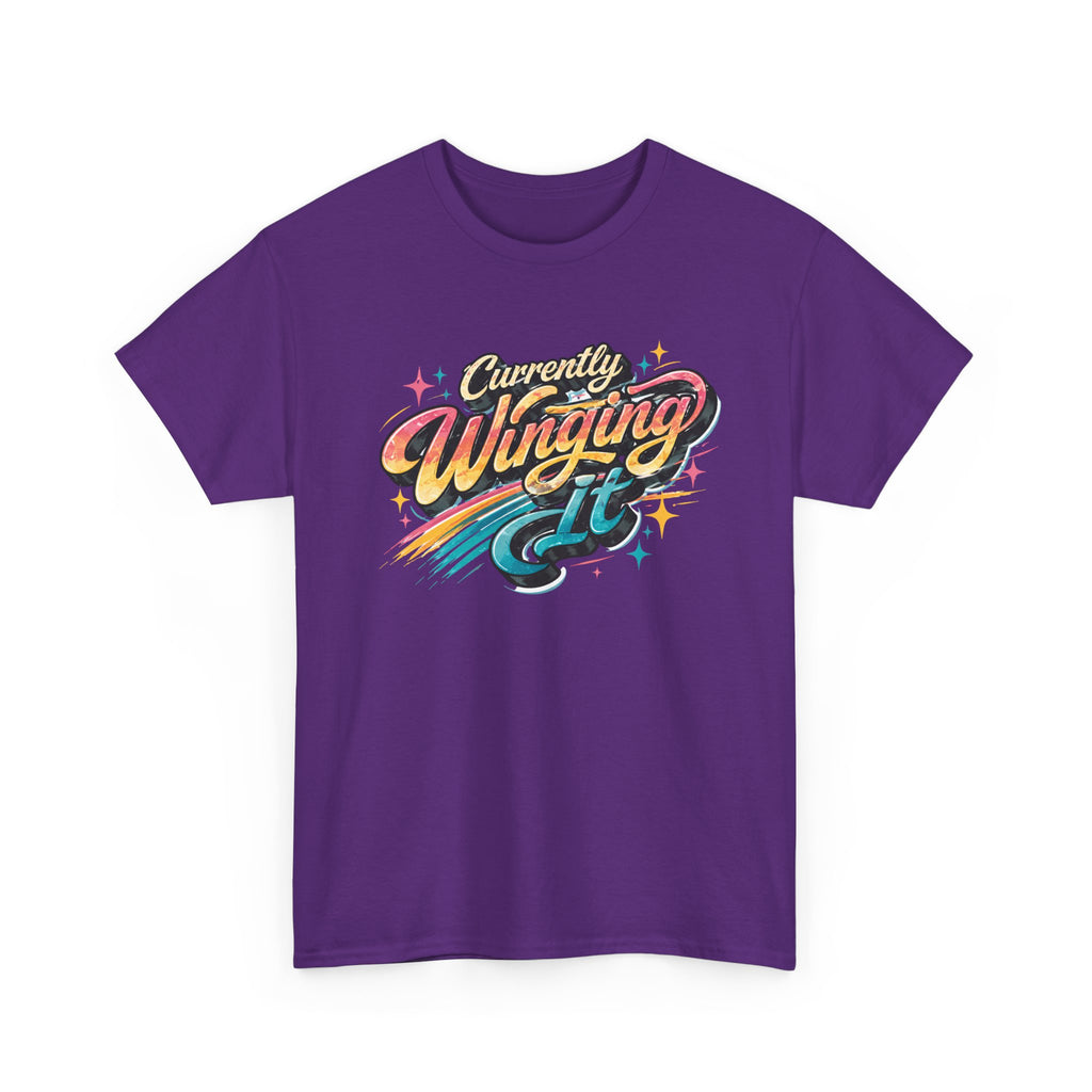 Currently Winging It Graphic Tee — Retro Script Casual Shirt