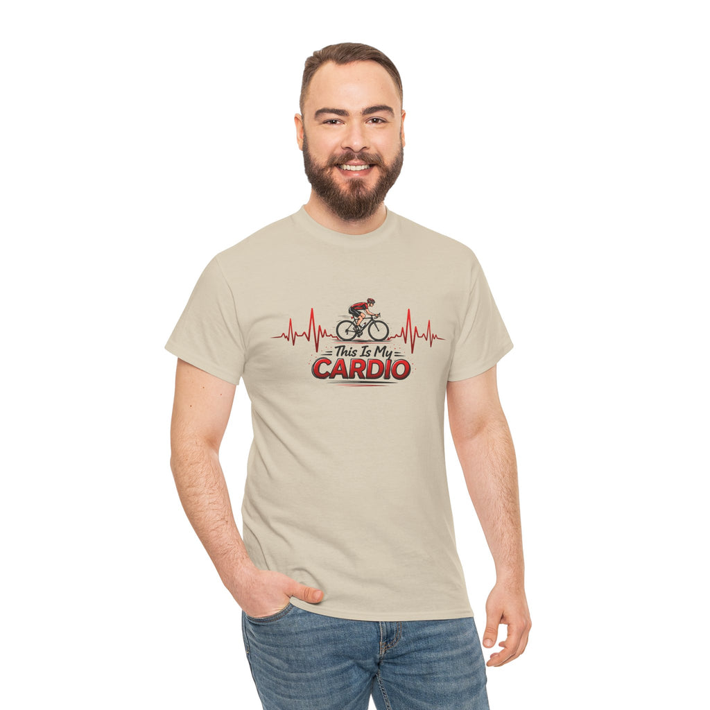 Cycling T‑Shirt — "This Is My Cardio" Bike Heartbeat Tee