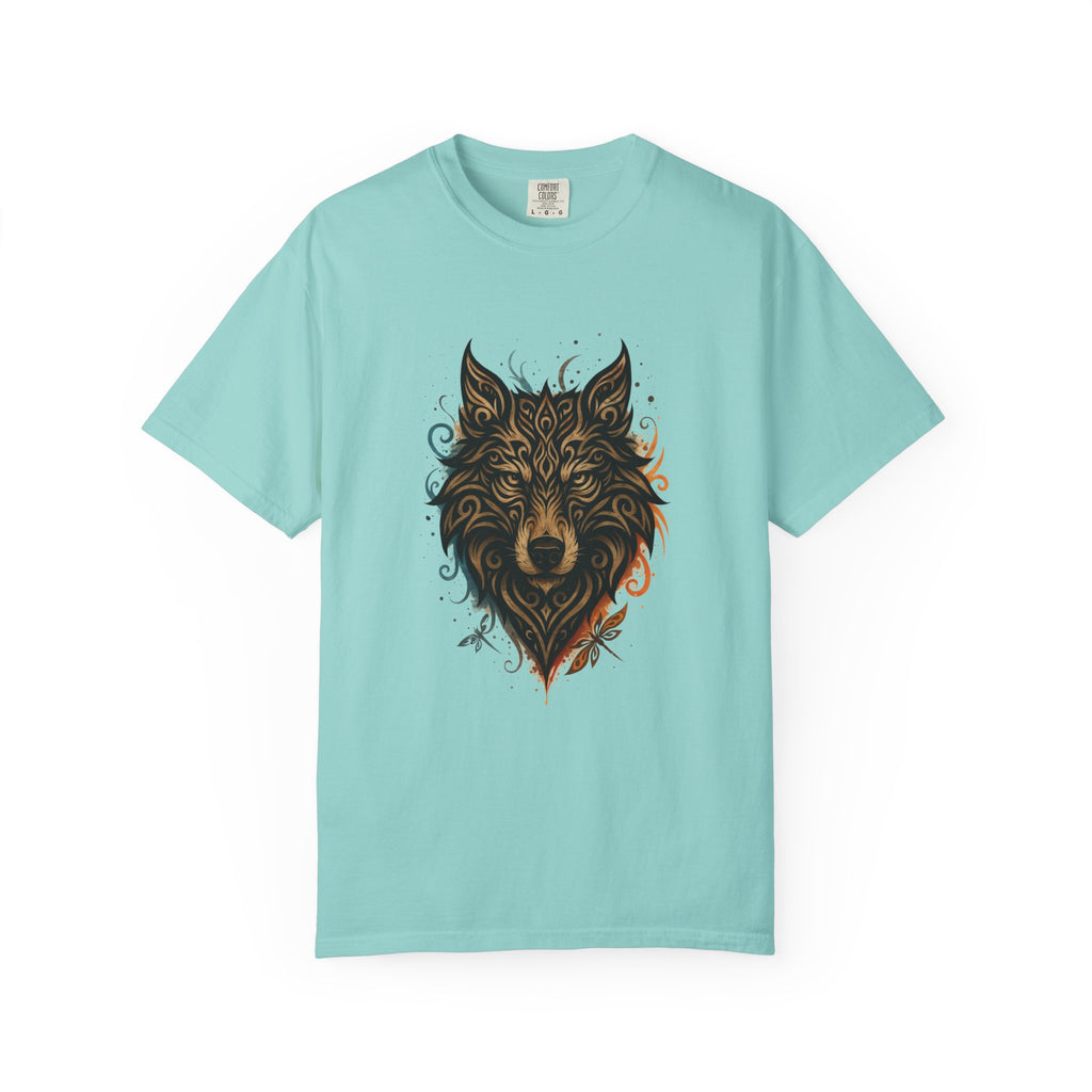Wolf Head Graphic T-Shirt — Intricate Tribal Wolf Art Tee