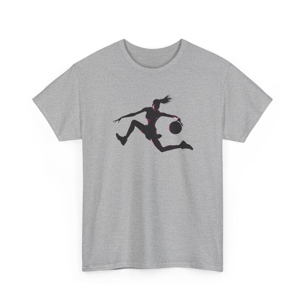 Basketball Player Silhouette T-Shirt — Dynamic Graphic Tee for Basketball Fans