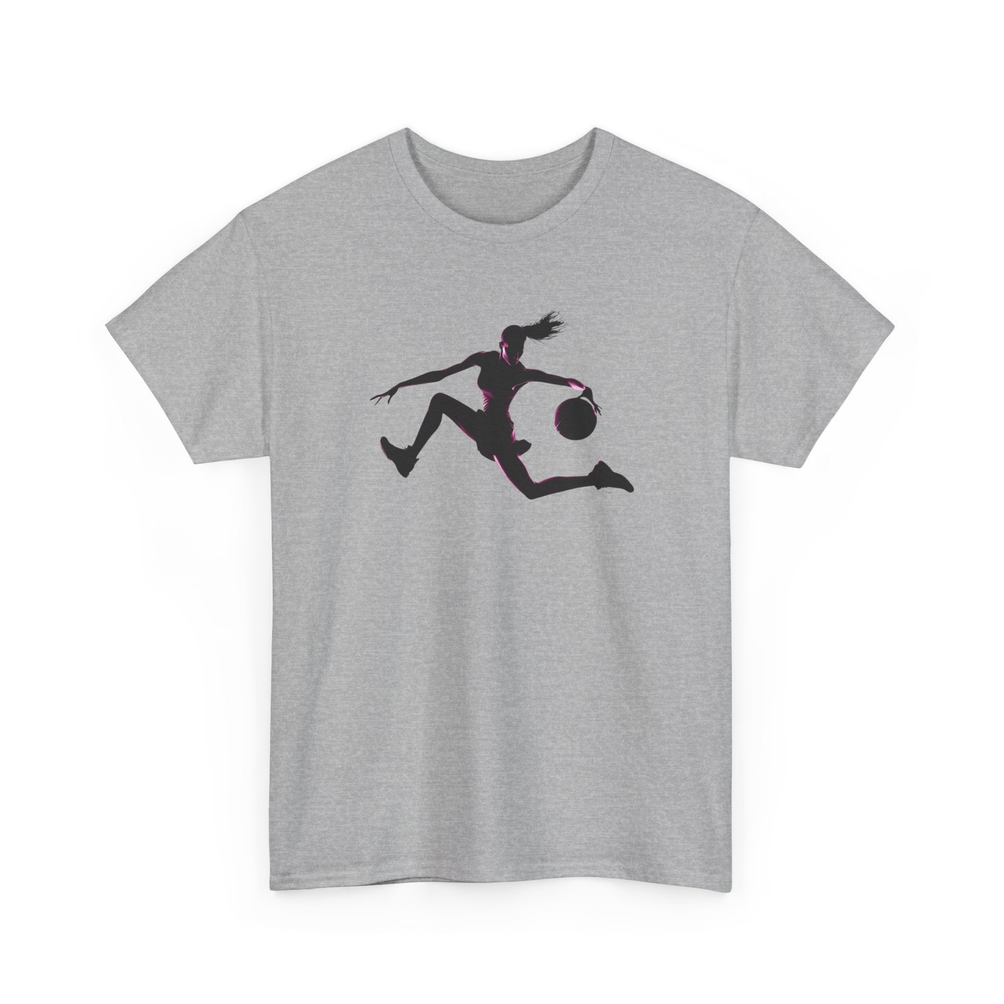 Basketball Player Silhouette T-Shirt — Dynamic Graphic Tee for Basketball Fans