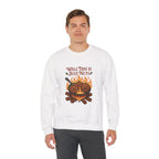 Crewneck Sweatshirt — "Well This Is Just Nuts" Roasting Chestnuts Graphic