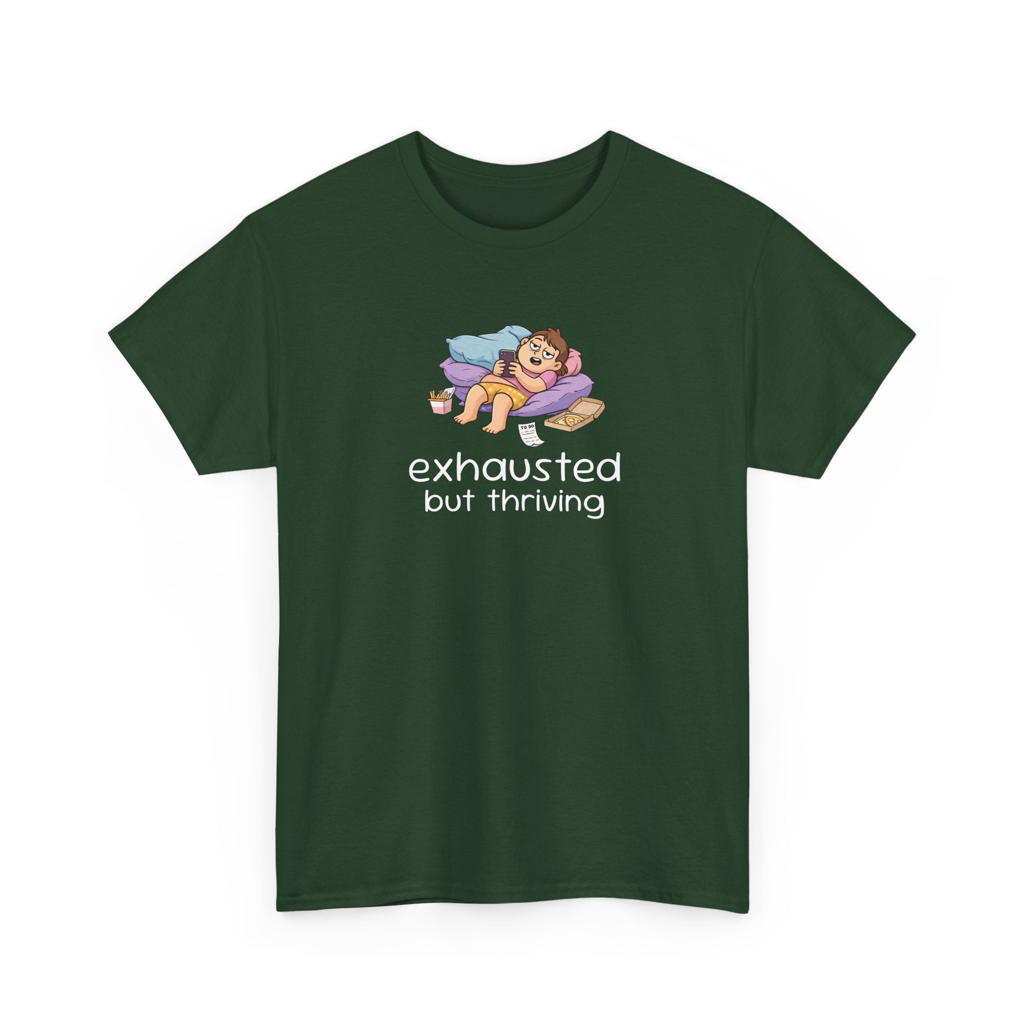 "Exhausted but Thriving" Cute Relaxed Graphic Tee