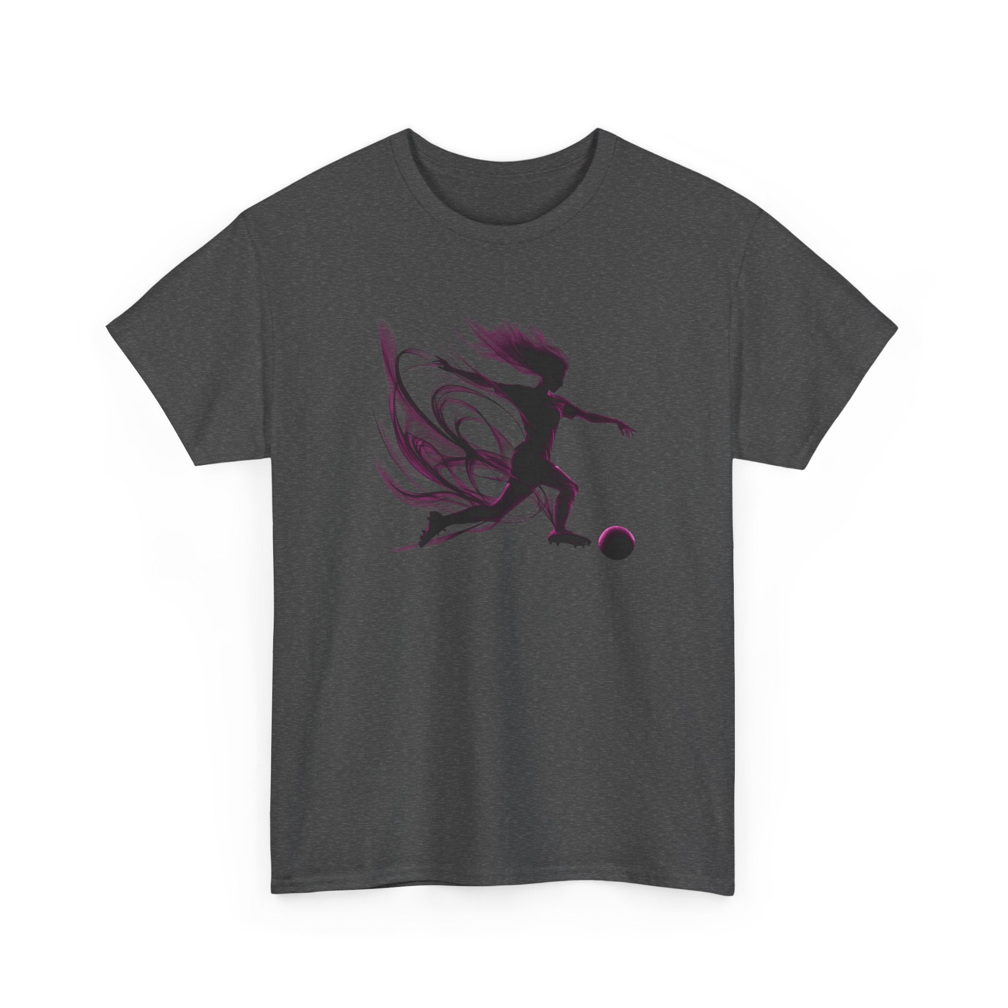 Soccer Football T-Shirt — Feminine Soccer Player Silhouette Tee