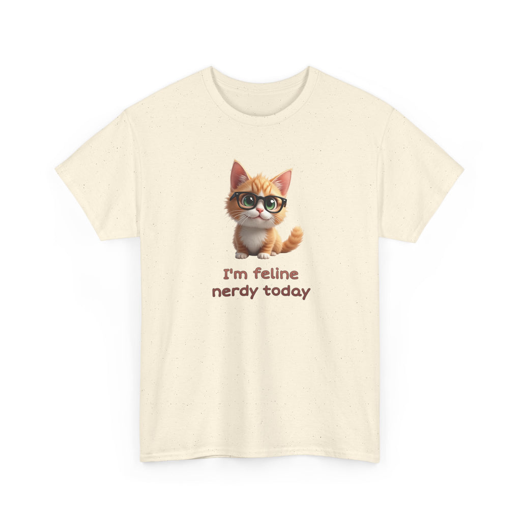 Cat Nerd T-Shirt — “I’m Feline Nerdy Today” Cute Kitty Graphic Tee