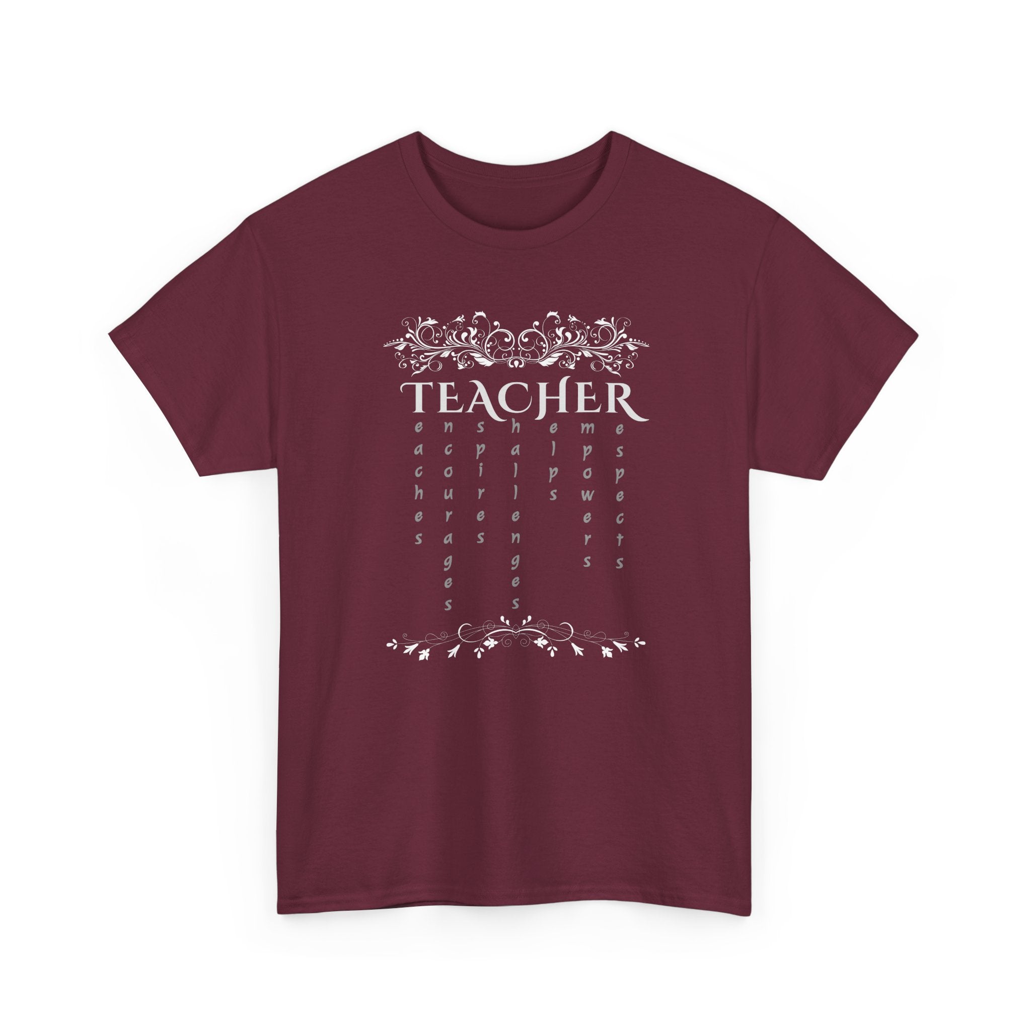 Teacher Floral Rain T-Shirt — Elegant Teacher Appreciation Tee