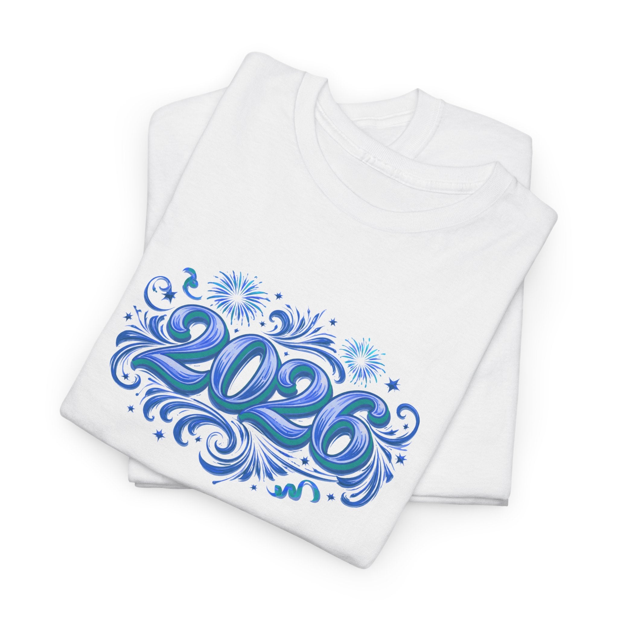 2026 Decorative Script Tee — New Year Celebration T-Shirt